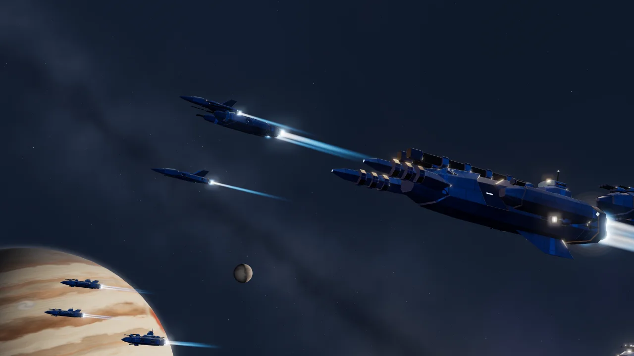 Un Destructeur et son escorte, modèles 3D du jeu.